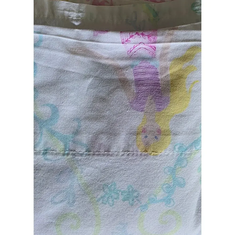 Pottery Barn Kids Queen‎ Bailey Mermaid Flat Cotton Sheet